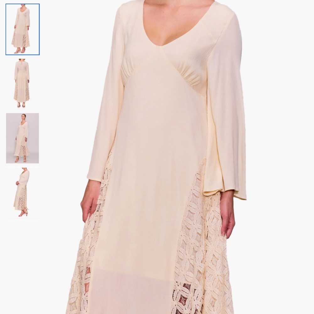 MELLODAY Long Sleeve Lace Inset Maxi Dress, size L